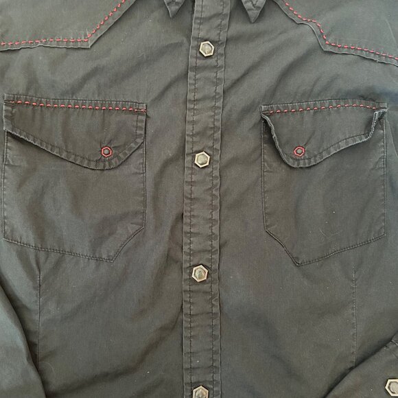 Vintage Redloop Levi's Black Western Button Up Shirt M - Picture 3 of 7
